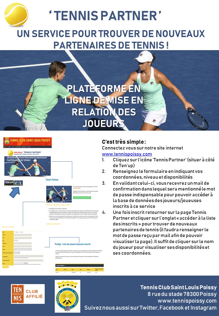 Affiche Tennis Partner VF 2021
