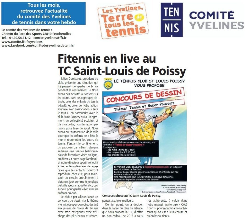 Novembre 2020 - Le Comité des Yvelines de tennis