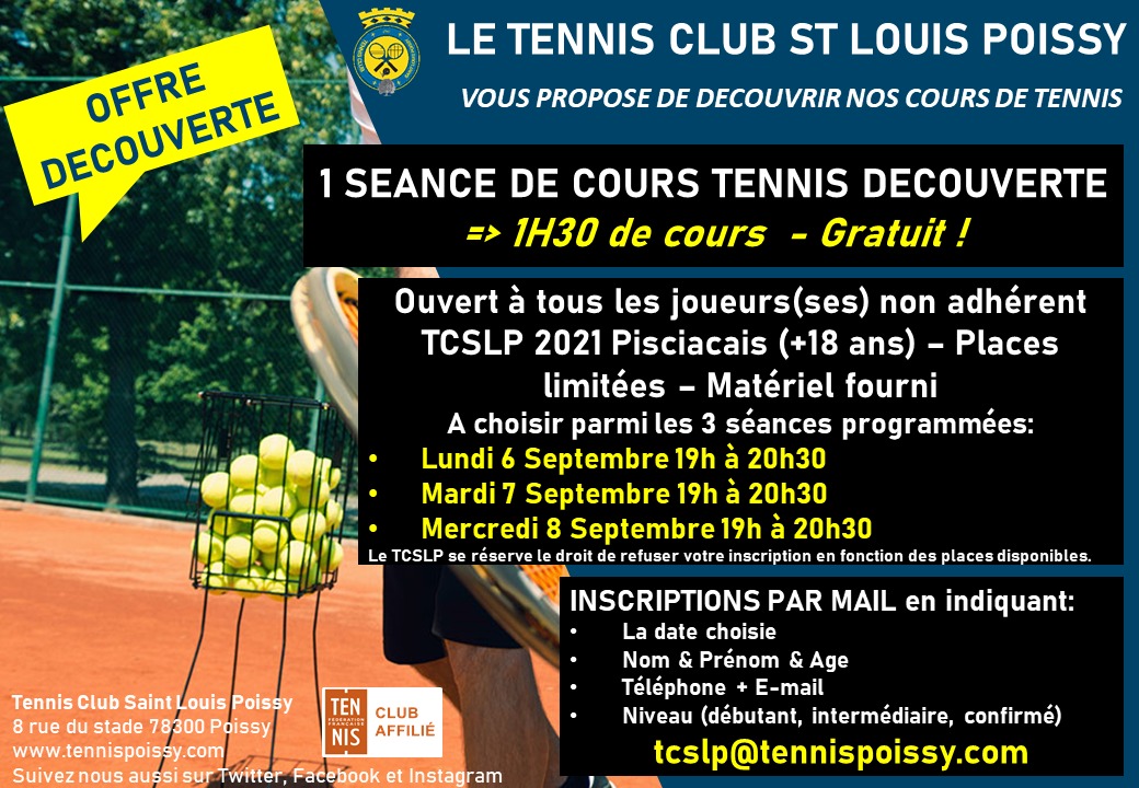 Séance découverte tennis