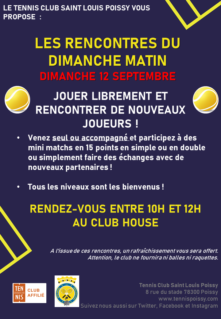 Les rencontres du dimanche Sept 12